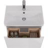 Тумба LEMARK BUNO MINI, 60 см под раковину, подвесная, 1 ящик, белый глянец LM05BM60T